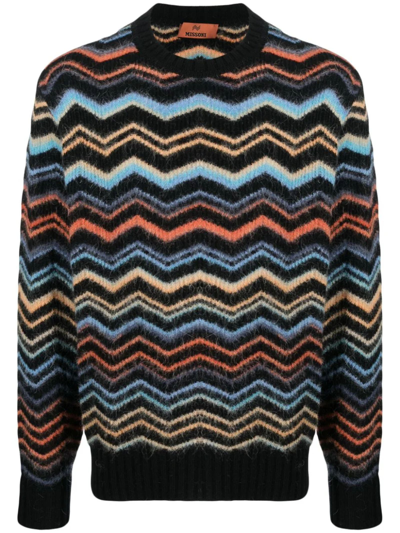 Missoni Zigzag Intarsia-knit Sweater In Black