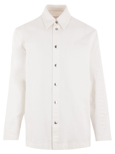 Jil Sander Organic Cotton Denim Shirt In White