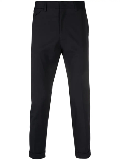 Low Brand Cropped-leg Tailored Trousers In Blue