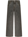 Etro Wide Leg Five-pocket Denim Trousers In Black