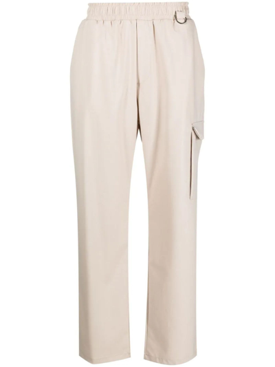 Family First Milano Light Beige Wool Blend Trousers In Neutrals