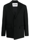 Jil Sander Single-breasted Wool Blazer In Black