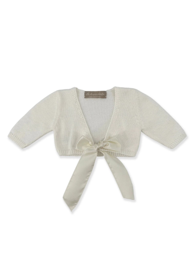 La Stupenderia Babies' Cloud White Organic Cotton Cardigan