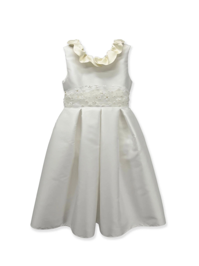La Stupenderia Kids' White Silk Blend Teresa Dress