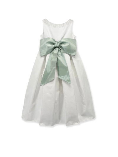 La Stupenderia Kids' White Laura Dress In Panna+beige