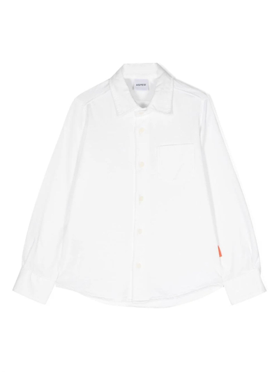Aspesi Kids' Chest-pocket Cotton T-shirt In White