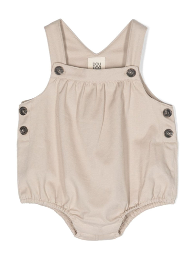 Douuod Babies' Sleeveless Cotton Shorties In Brown