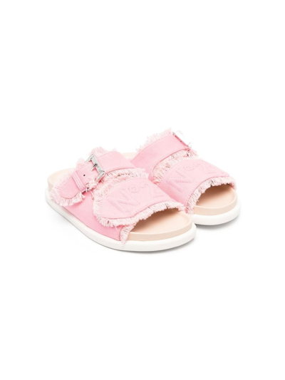 N°21 Kids' Embroidered-logo Detail Sandals In Pink