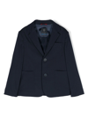 Fay Embroidered-logo Single-breasted Blazer In Blue