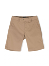 Fay Embroidered-logo Cotton-blend Shorts In Brown