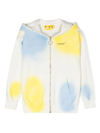 Off-white Little Kid's & Kid's Color Spot Zip-up Hoodie Sweatshirt In Giallo+azzurro