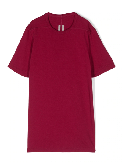 Rick Owens Kids' Round-neck Long T-shirt In Rosa