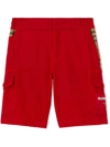 BURBERRY BURBERRY KIDS SHORTS RED