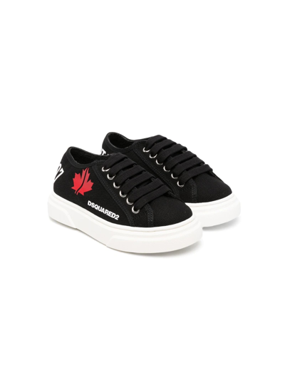 Dsquared2 Kids' Logo-print Low-top Sneakers In Black