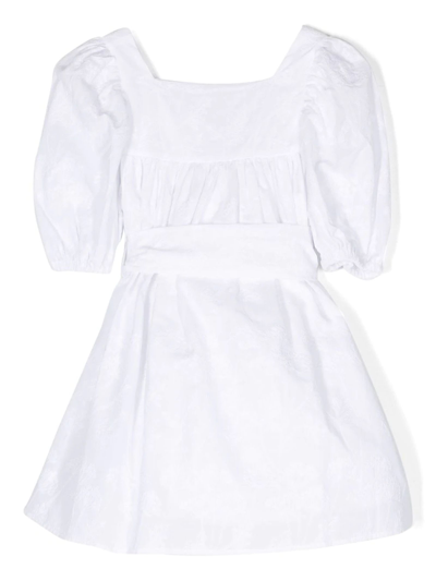 Douuod Kids' Bow Fastening Dress In White