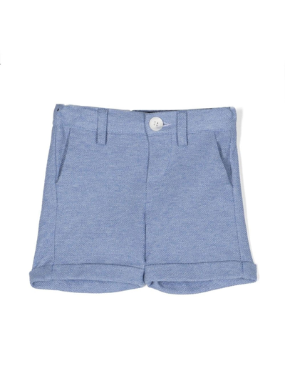 Fay Babies' Textured-finish Cotton Shorts In Blue