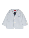 Fay Striped Single-breasted Blazer In Clear Blue
