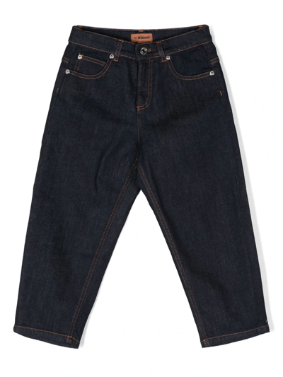 Missoni Kids' Contrast-stitching Straight-leg Jeans In Blue