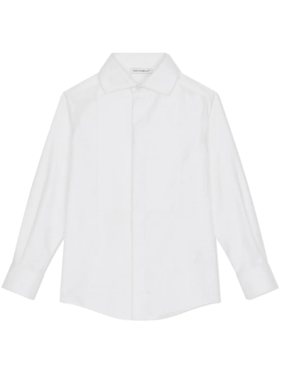 Dolce & Gabbana Kids' Classic Button-up Shirt In White