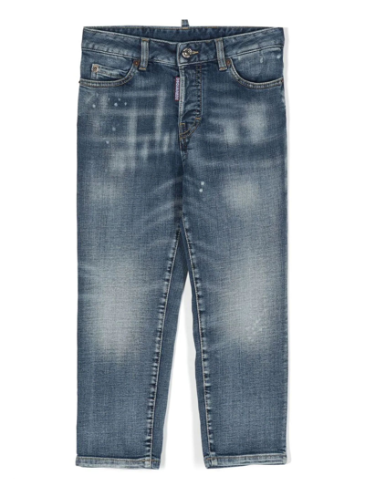 Dsquared2 Kids' Blue Cotton Jeans In Denim