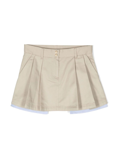 Moncler Kids' Cotton Skirt In Beige