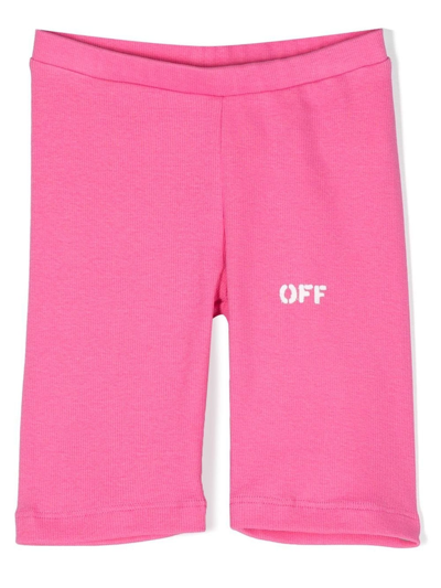 Off-white Kids' Pink Cotton Shorts In Fuxia