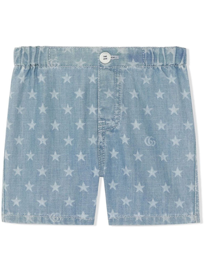 Gucci Babies' Star-print Denim Shorts