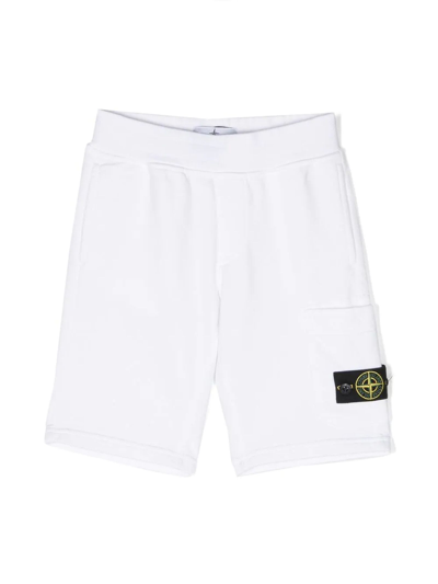 STONE ISLAND JUNIOR STONE ISLAND KIDS SHORTS WHITE