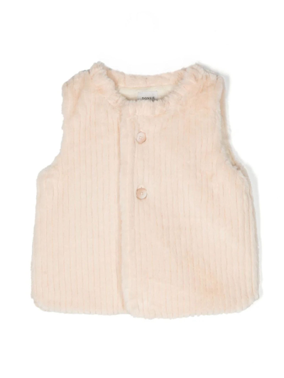 Donsje Baby Tinge Faux Fur Vest In Beige