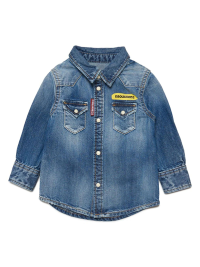 Dsquared2 Kids' Blue Cotton Denim Jacket