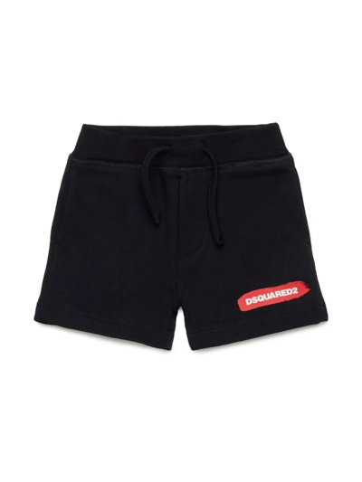 Dsquared2 Kids' Logo-print Cotton Shorts In Black