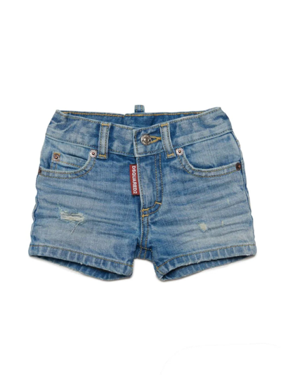 Dsquared2 Kids' Blue Stretch-cotton Shorts