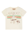 Gucci Kids' Mushroom Graphic-print Short-sleeve Cotton-jersey T-shirt 3-36 Months In Cream