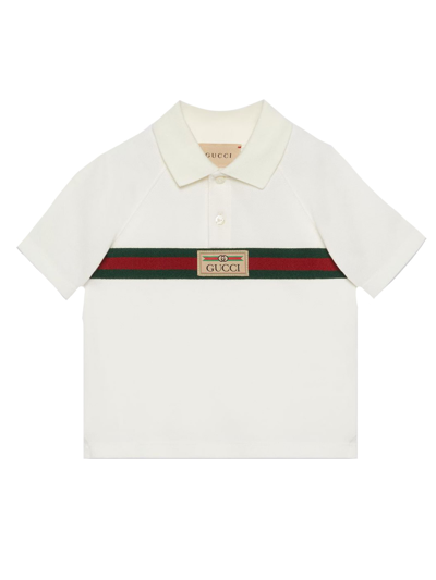 Gucci Kids' Baby Cotton Polo T-shirt In White