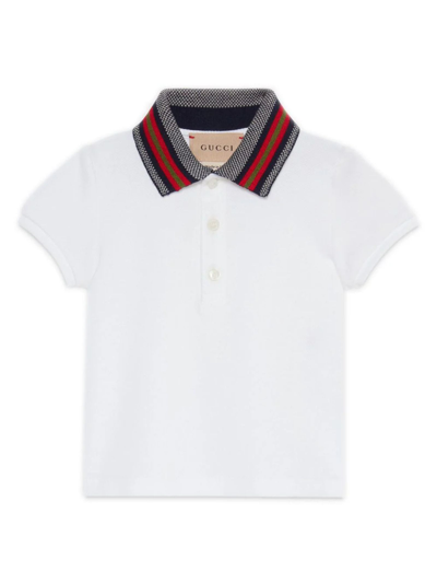 Gucci Kids' White Polo Shirt For Baby Boy With Double G