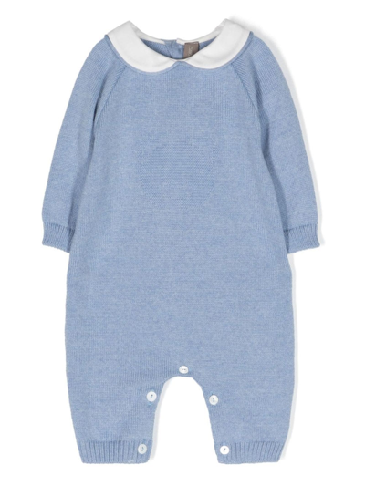 Little Bear Babies' Light Blue Virgin Wool Romper