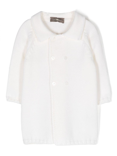 Little Bear Babies' Fine-knit Double-breasted Blouse In White