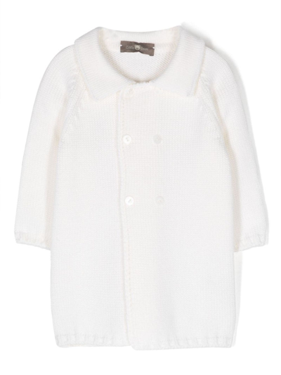 Little Bear Babies' Fine-knit Double-breasted Blouse In Weiss