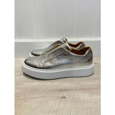 Donna Lei Silver Slip On Trainer In Metallic