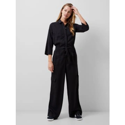 French Connection Women's Elkie Button-down Cargo Jumpsuit In Black