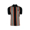 TROJAN TAPED HOUNDSTOOTH PANEL POLO IN BLACK
