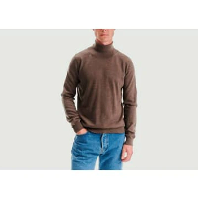 Noyoco Bergen Merino Wool Turtleneck Sweater In Brown