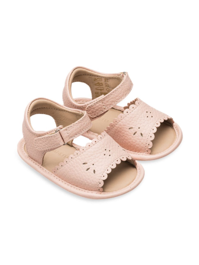 Elephantito Baby Girl's Scallop Metallic Leather Sandals In Pink