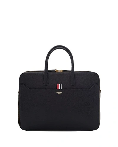 Thom Browne Leather Business Bag In Black