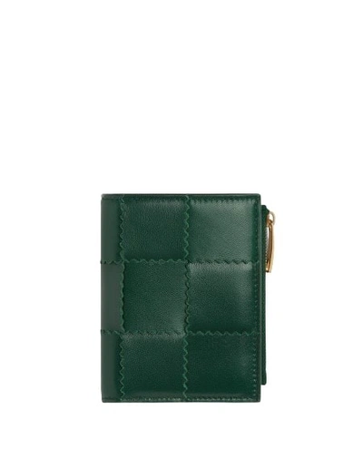 Bottega Veneta Small Bi-fold Leather Wallet In Green
