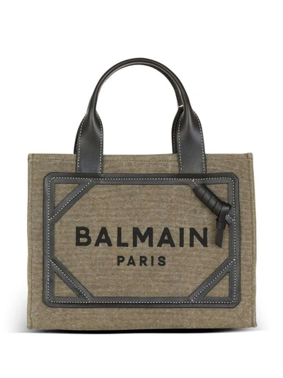 Balmain Tote Bags  Woman Color Military In Grey