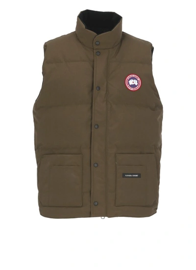 CANADA GOOSE ARMY GREEN PADDED AND QUILTED HUSKY