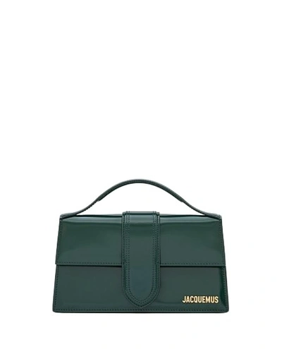 Jacquemus Leather Le Grand Bambino Shoulder Bag In Green