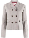 Marni Multicolor Houndstooth Wool Blend Single-breasted Blazer In Grey