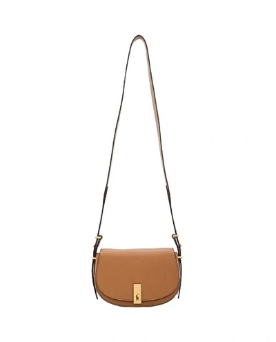 Polo Ralph Lauren Leather Saddle Crossbody Bag In Brown